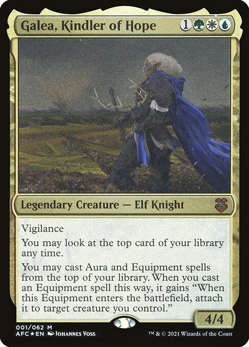 Galea, Kindler of Hope, carta Magic di tipo Legendary Creature — Elf Knight illustrata da Johannes Voss