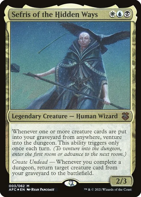 Sefris of the Hidden Ways, carta Magic di tipo Legendary Creature — Human Wizard illustrata da Ryan Pancoast