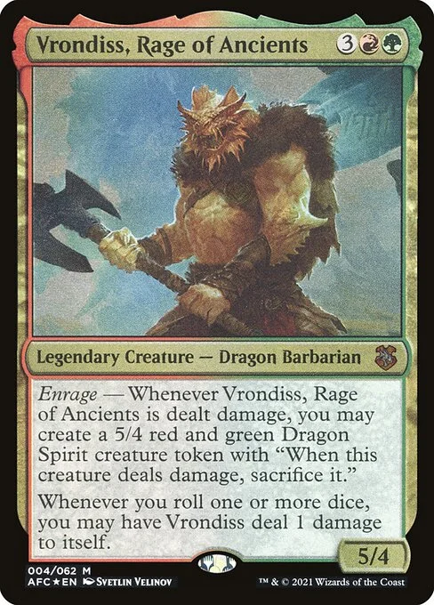 Vrondiss, Rage of Ancients, carta Magic di tipo Legendary Creature — Dragon Barbarian illustrata da Svetlin Velinov