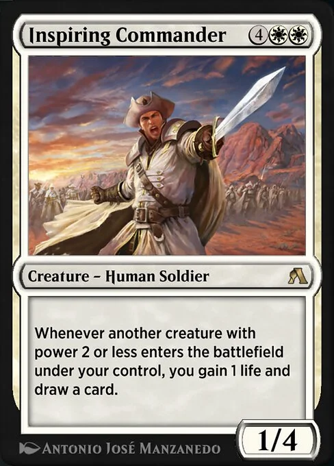 Inspiring Commander, carta Magic di tipo Creature — Human Soldier illustrata da Antonio José Manzanedo