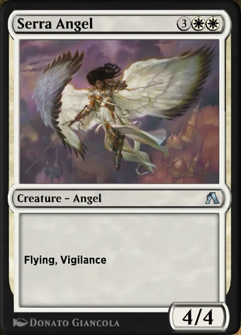 Serra Angel, carta Magic di tipo Creature — Angel illustrata da Donato Giancola