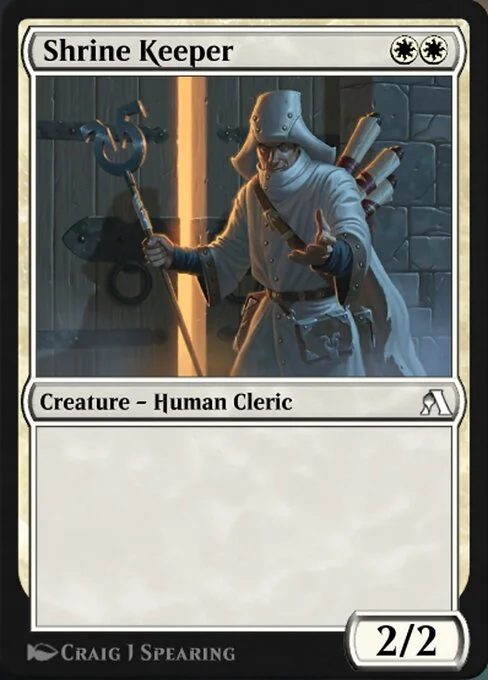 Shrine Keeper, carta Magic di tipo Creature — Human Cleric illustrata da Craig J Spearing