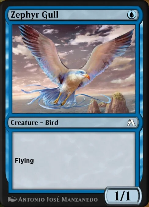 Zephyr Gull, carta Magic di tipo Creature — Bird illustrata da Antonio José Manzanedo