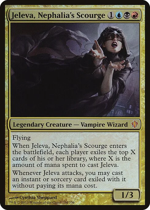 Jeleva, Nephalia's Scourge, carta Magic di tipo Legendary Creature — Vampire Wizard illustrata da Cynthia Sheppard