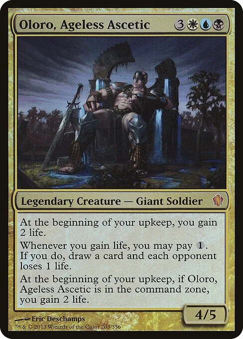 Oloro, Ageless Ascetic, carta Magic di tipo Legendary Creature — Giant Soldier illustrata da Eric Deschamps