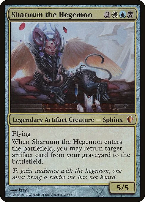 Sharuum the Hegemon, carta Magic di tipo Legendary Artifact Creature — Sphinx illustrata da Izzy