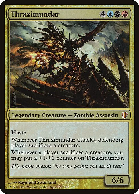 Thraximundar, carta Magic di tipo Legendary Creature — Zombie Assassin illustrata da Raymond Swanland