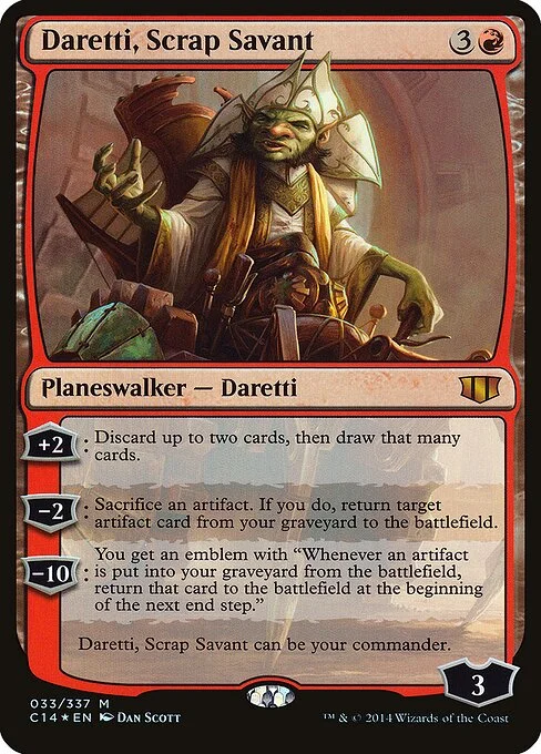 Daretti, Scrap Savant, carta Magic di tipo Legendary Planeswalker — Daretti illustrata da Dan Murayama Scott