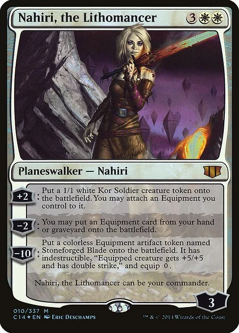 Nahiri, the Lithomancer, carta Magic di tipo Legendary Planeswalker — Nahiri illustrata da Eric Deschamps