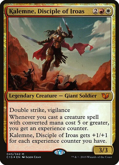 Kalemne, Disciple of Iroas, carta Magic di tipo Legendary Creature — Giant Soldier illustrata da Jason Chan