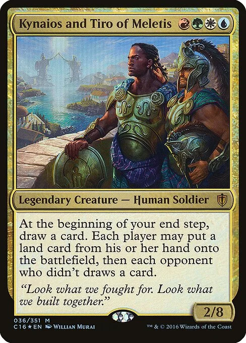 Kynaios and Tiro of Meletis, carta Magic di tipo Legendary Creature — Human Soldier illustrata da Willian Murai