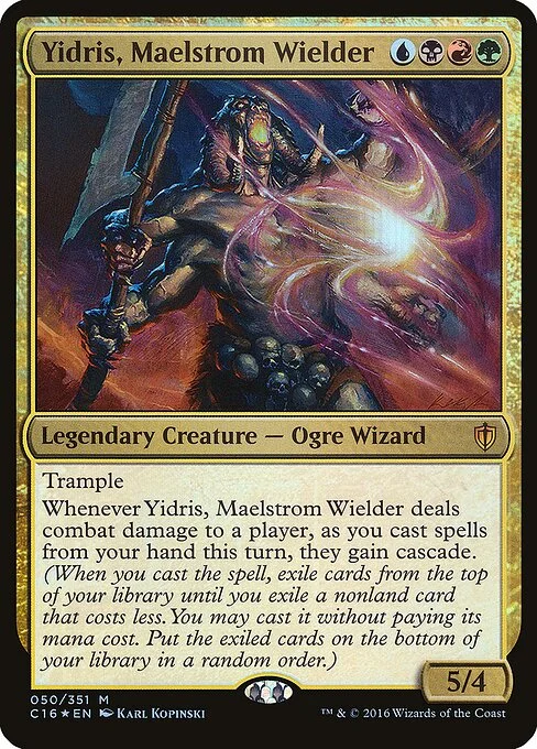 Yidris, Maelstrom Wielder, carta Magic di tipo Legendary Creature — Ogre Wizard illustrata da Karl Kopinski