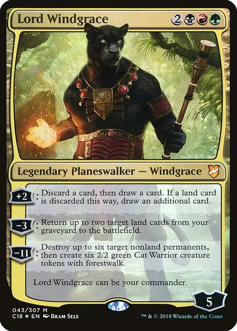 Lord Windgrace, carta Magic di tipo Legendary Planeswalker — Windgrace illustrata da Bram Sels