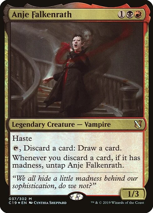 Anje Falkenrath, carta Magic di tipo Legendary Creature — Vampire illustrata da Cynthia Sheppard