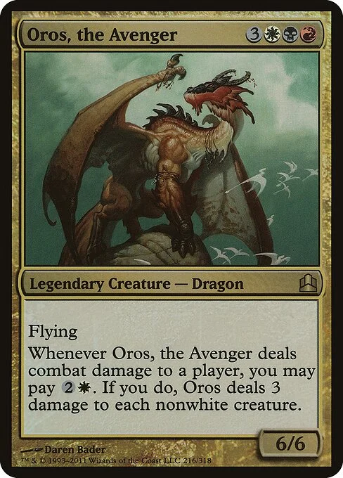 Oros, the Avenger, carta Magic di tipo Legendary Creature — Dragon illustrata da Daren Bader