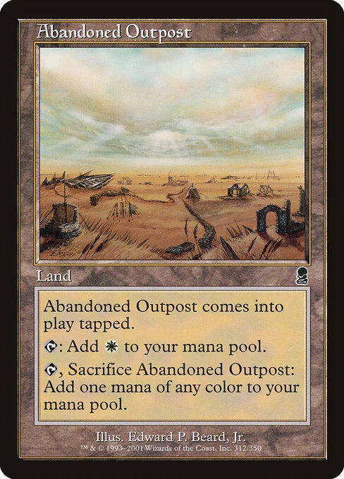 Abandoned Outpost, carta Magic di tipo Land illustrata da Edward P. Beard, Jr.