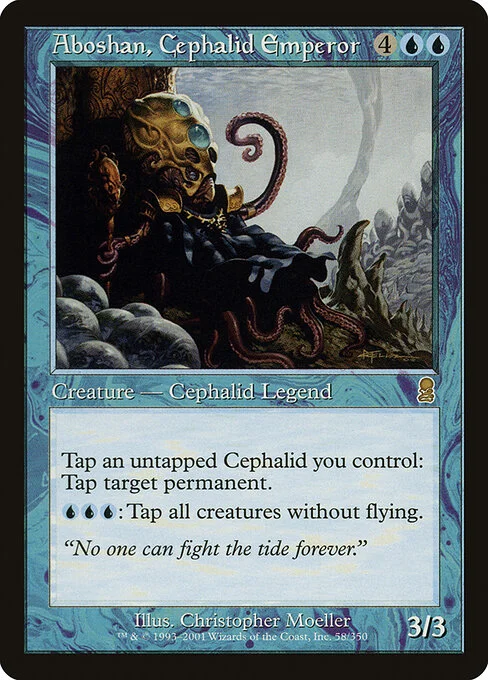 Aboshan, Cephalid Emperor, carta Magic di tipo Legendary Creature — Octopus Noble illustrata da Christopher Moeller