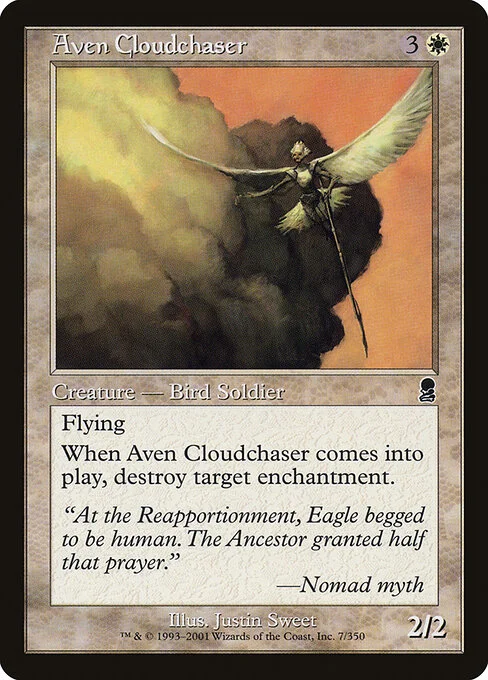 Aven Cloudchaser, carta Magic di tipo Creature — Bird Soldier illustrata da Justin Sweet