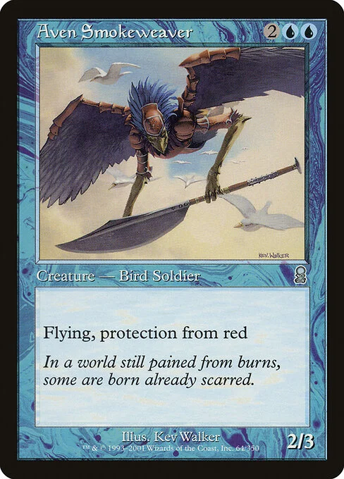 Aven Smokeweaver, carta Magic di tipo Creature — Bird Soldier illustrata da Kev Walker