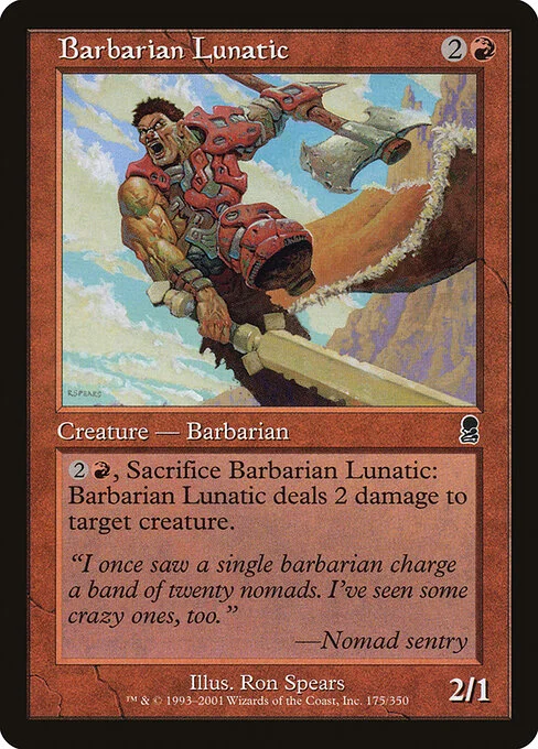 Barbarian Lunatic, carta Magic di tipo Creature — Human Barbarian illustrata da Ron Spears