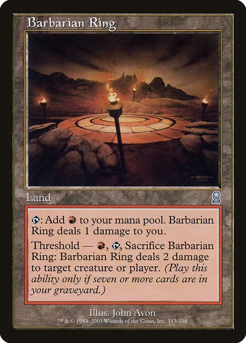 Barbarian Ring, carta Magic di tipo Land illustrata da John Avon