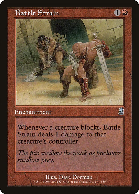 Battle Strain, carta Magic di tipo Enchantment illustrata da Dave Dorman