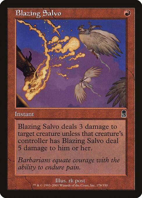Blazing Salvo, carta Magic di tipo Instant illustrata da rk post