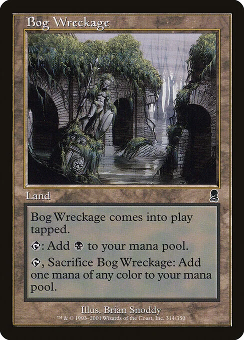 Bog Wreckage, carta Magic di tipo Land illustrata da Brian Snõddy