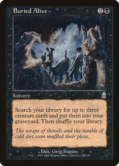 Buried Alive, carta Magic di tipo Sorcery illustrata da Greg Staples