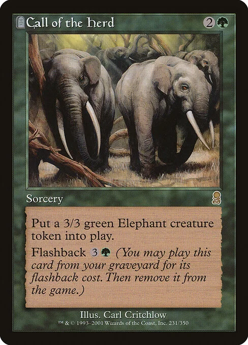 Call of the Herd, carta Magic di tipo Sorcery illustrata da Carl Critchlow