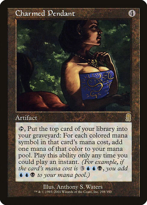 Charmed Pendant, carta Magic di tipo Artifact illustrata da Anthony S. Waters