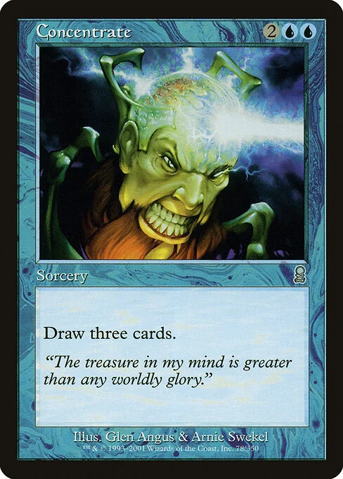 Concentrate, carta Magic di tipo Sorcery illustrata da Glen Angus & Arnie Swekel