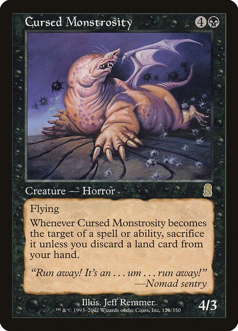 Cursed Monstrosity, carta Magic di tipo Creature — Horror illustrata da Jeff Remmer