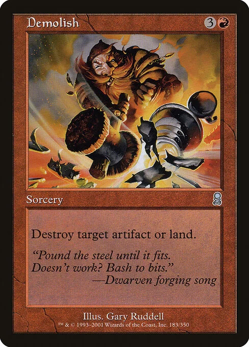 Demolish, carta Magic di tipo Sorcery illustrata da Gary Ruddell