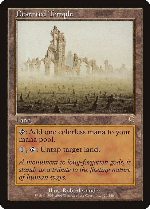 Deserted Temple, carta Magic di tipo Land illustrata da Rob Alexander