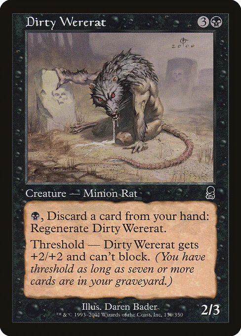Dirty Wererat, carta Magic di tipo Creature — Human Rat Minion illustrata da Daren Bader