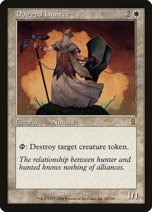 Dogged Hunter, carta Magic di tipo Creature — Human Nomad illustrata da rk post