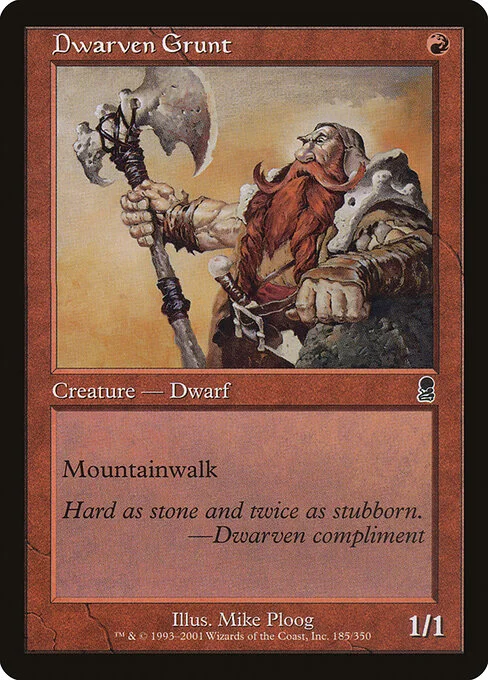 Dwarven Grunt, carta Magic di tipo Creature — Dwarf illustrata da Mike Ploog