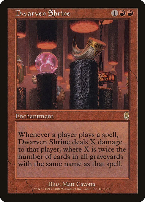 Dwarven Shrine, carta Magic di tipo Enchantment illustrata da Matt Cavotta