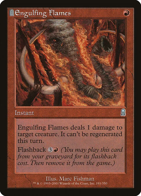 Engulfing Flames, carta Magic di tipo Instant illustrata da Marc Fishman