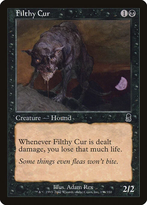 Filthy Cur, carta Magic di tipo Creature — Dog illustrata da Adam Rex