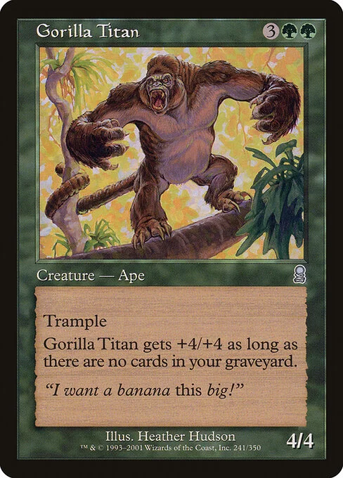 Gorilla Titan, carta Magic di tipo Creature — Ape illustrata da Heather Hudson
