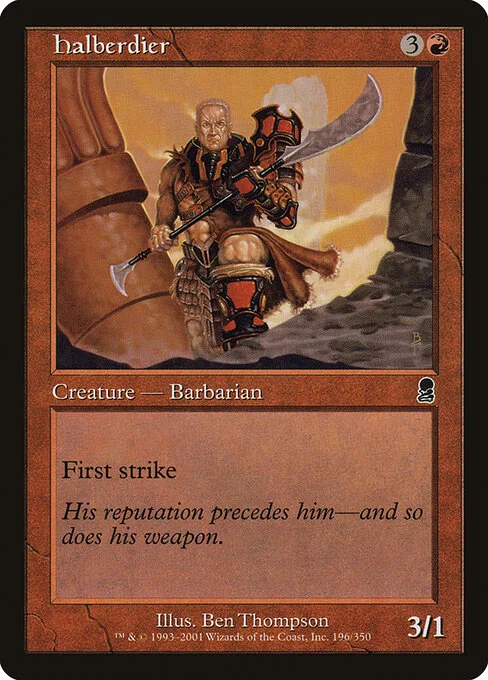 Halberdier, carta Magic di tipo Creature — Human Barbarian illustrata da Ben Thompson