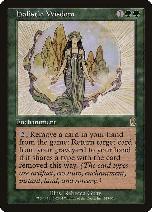 Holistic Wisdom, carta Magic di tipo Enchantment illustrata da Rebecca Guay
