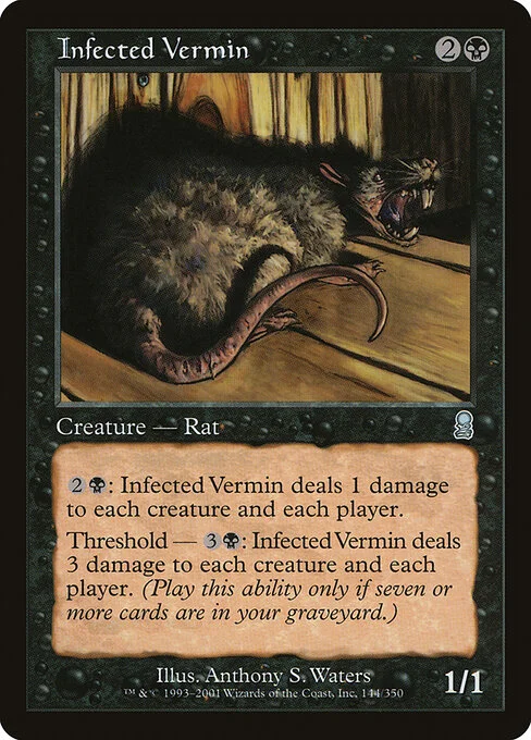Infected Vermin, carta Magic di tipo Creature — Rat illustrata da Anthony S. Waters