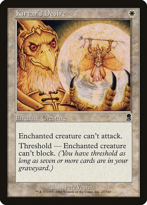 Kirtar's Desire, carta Magic di tipo Enchantment — Aura illustrata da Pete Venters