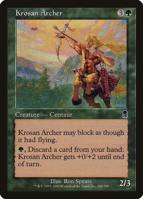 Krosan Archer, carta Magic di tipo Creature — Centaur Archer illustrata da Ron Spears