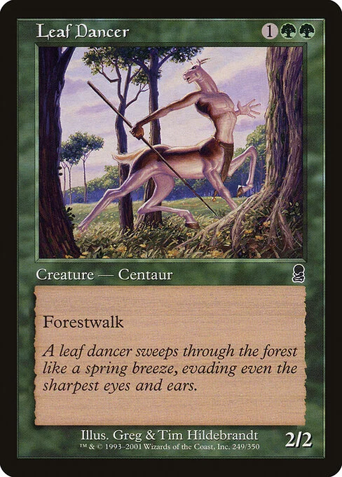 Leaf Dancer, carta Magic di tipo Creature — Centaur illustrata da Greg Hildebrandt & Tim Hildebrandt