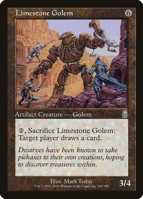 Limestone Golem, carta Magic di tipo Artifact Creature — Golem illustrata da Mark Tedin