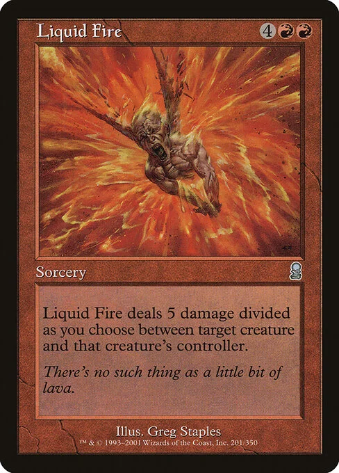 Liquid Fire, carta Magic di tipo Sorcery illustrata da Greg Staples